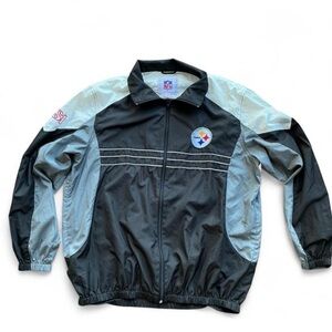 Pittsburgh Steelers Black and Gray Windbreaker Jacket